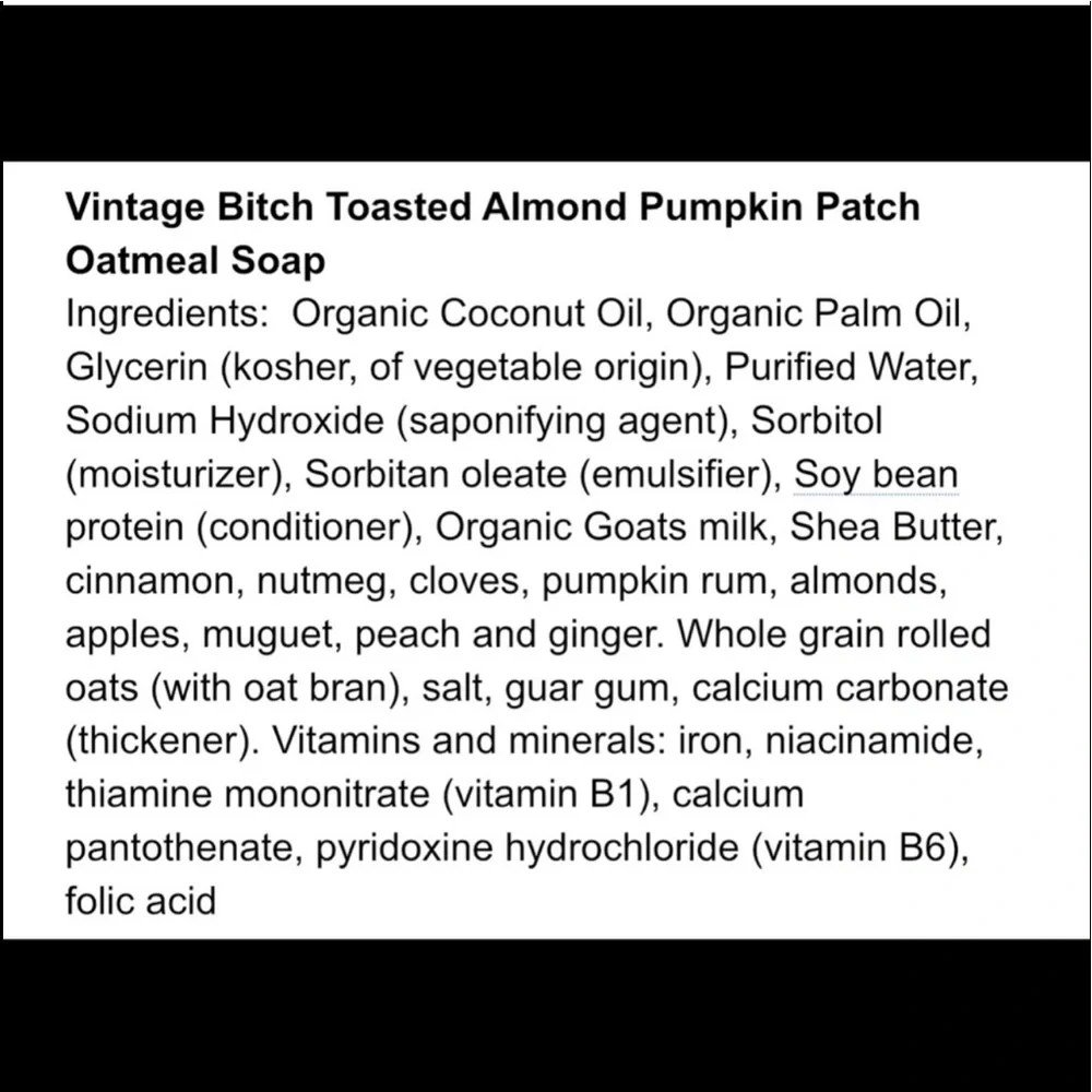 Handmade VBG Toasted Almond Pumpkin Patch Organic Oatmeal Soap (PRICE FIRM)